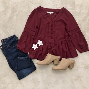LOFT Maroon Blouse